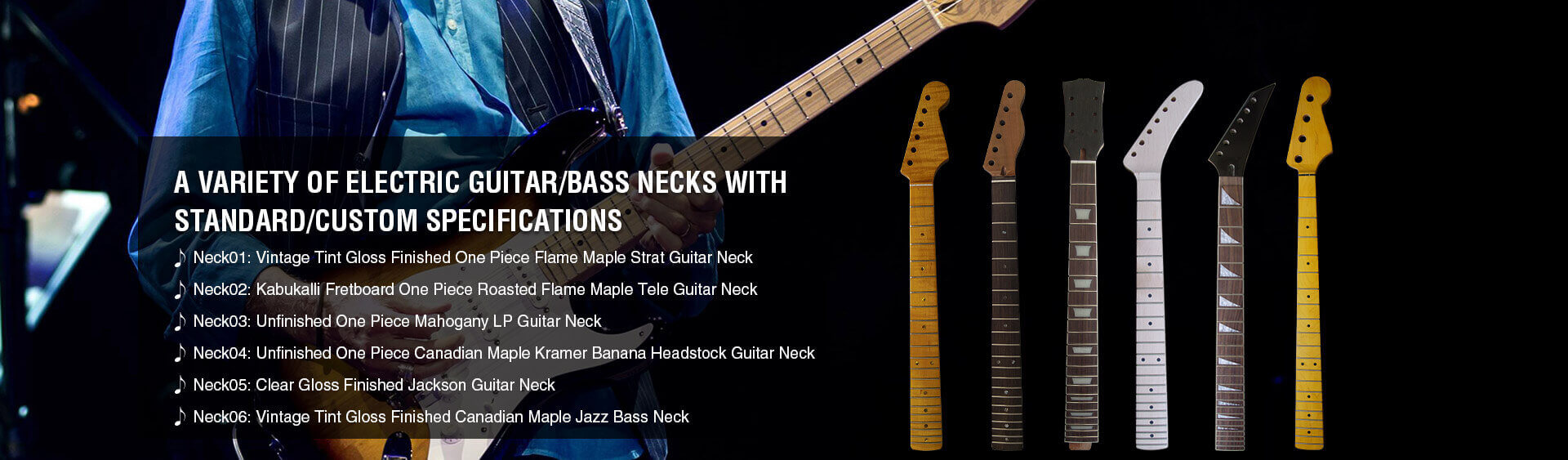Electric Guitar Necks, Electric Bass Necks