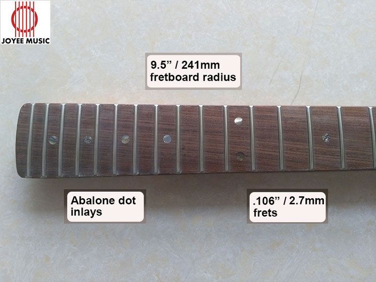 Flamed Maple Strat Style Guitar Neck Kabukalli Fretboard