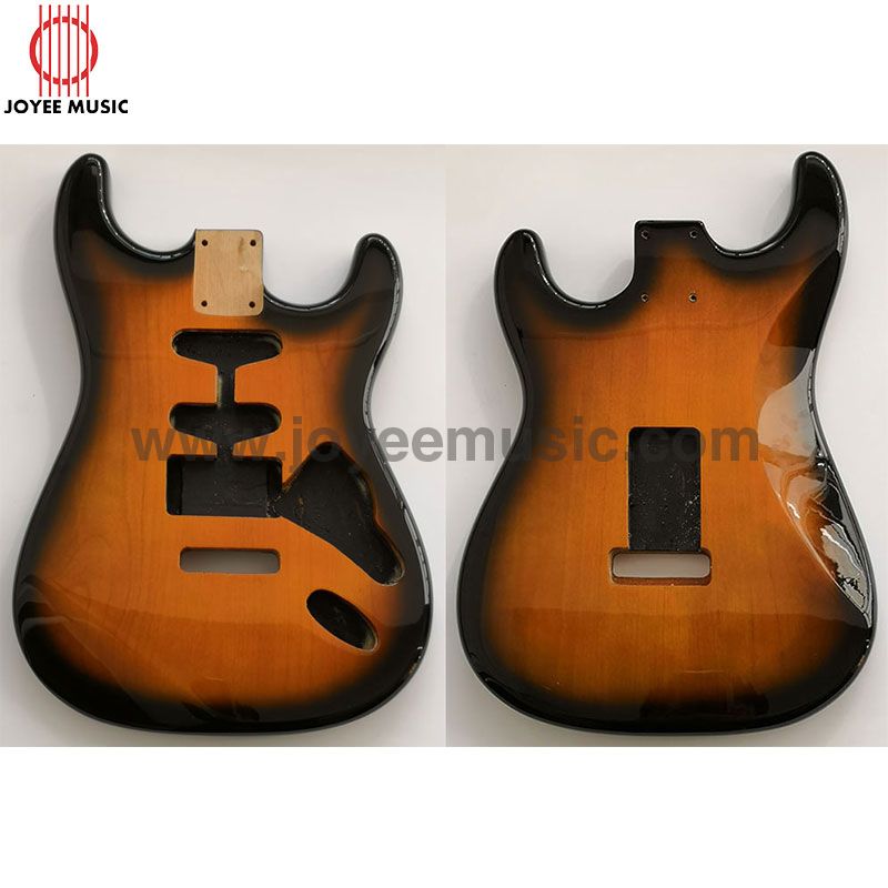 2 Piece Matched Alder Strat HSS Guitar Body 2 Tone Sunburst Finish