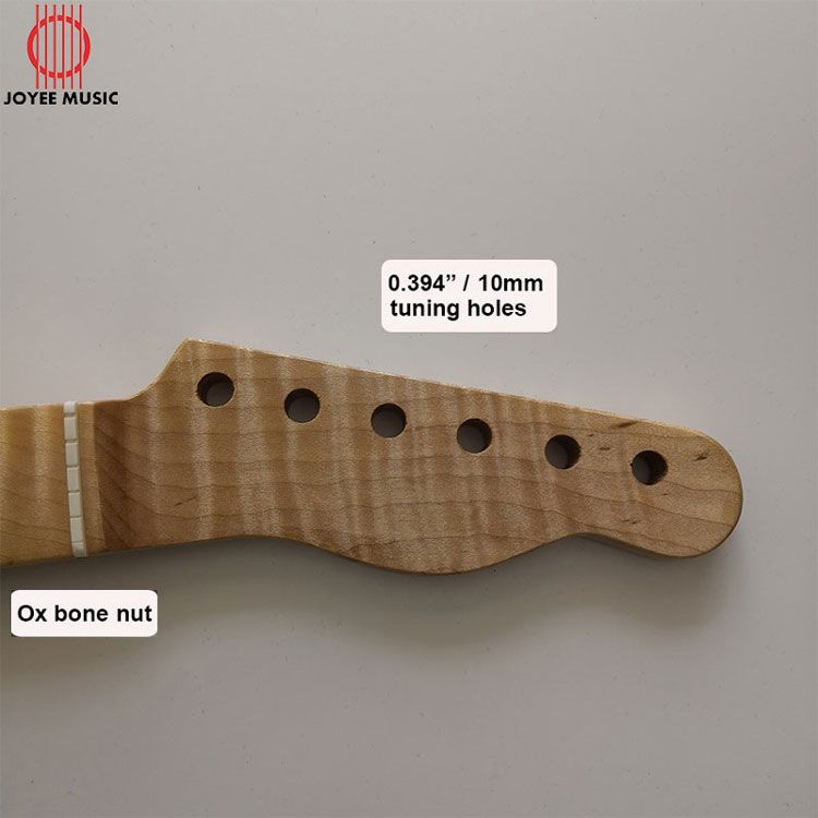One Piece Flame Maple Tele Guitar Neck Clear Gloss Finished