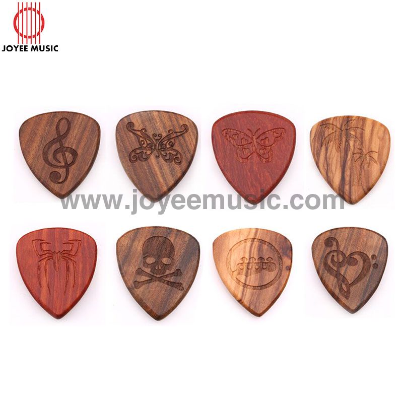 Custom Logo Design Engraved Real Wooden Guitar Picks