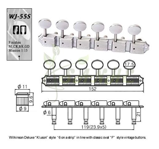 Wilkinson 6 in 1 Vintage Guitar Tuners