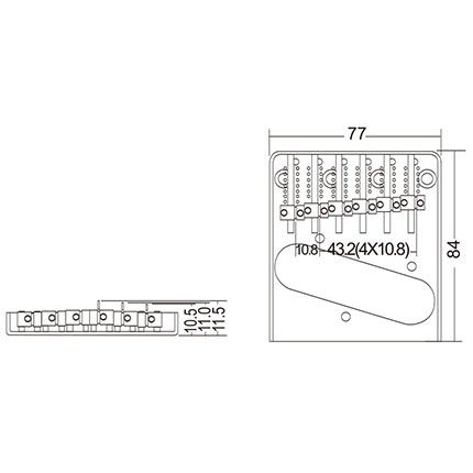 Tele Guitar Bridge Vintage 6 Saddles