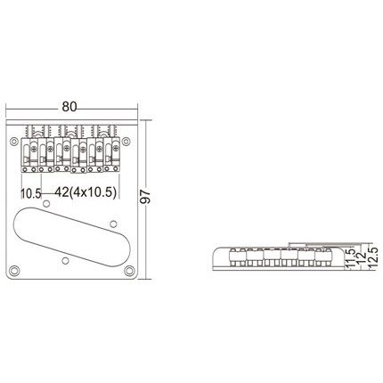 Tele Guitar Bridge 12-String Type