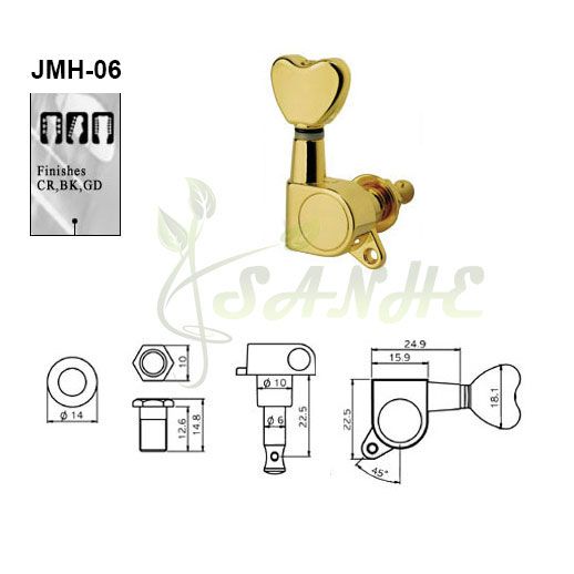 Diecast Guitar Machine Heads Heart-shaped Knobs