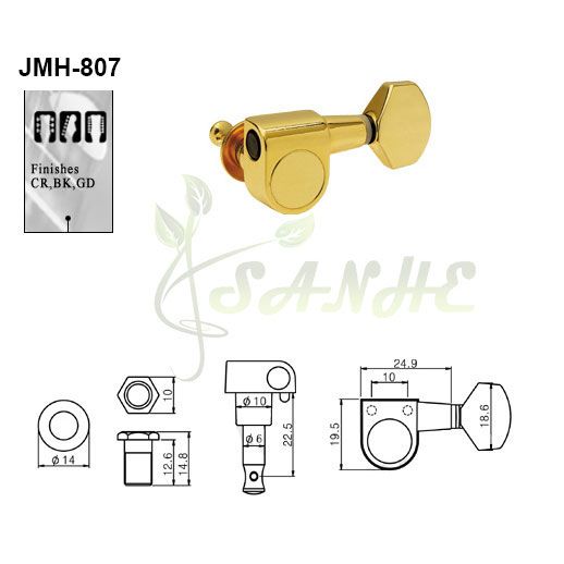 Diecast Guitar Machine Heads Small Schaller-style Knobs Double Pin Fixing