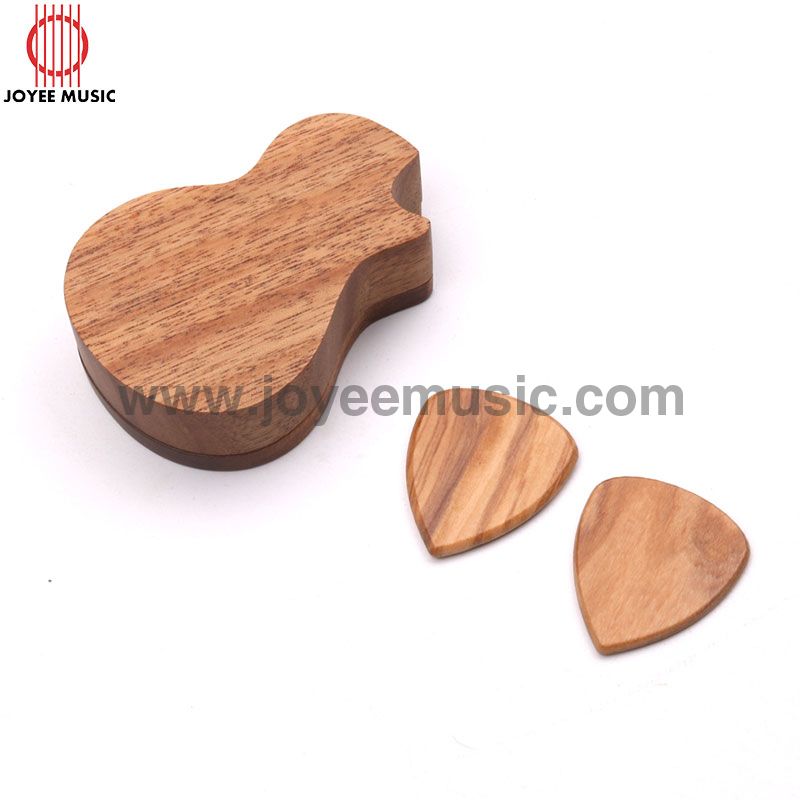 Guitar Shaped Wooden Pick Box