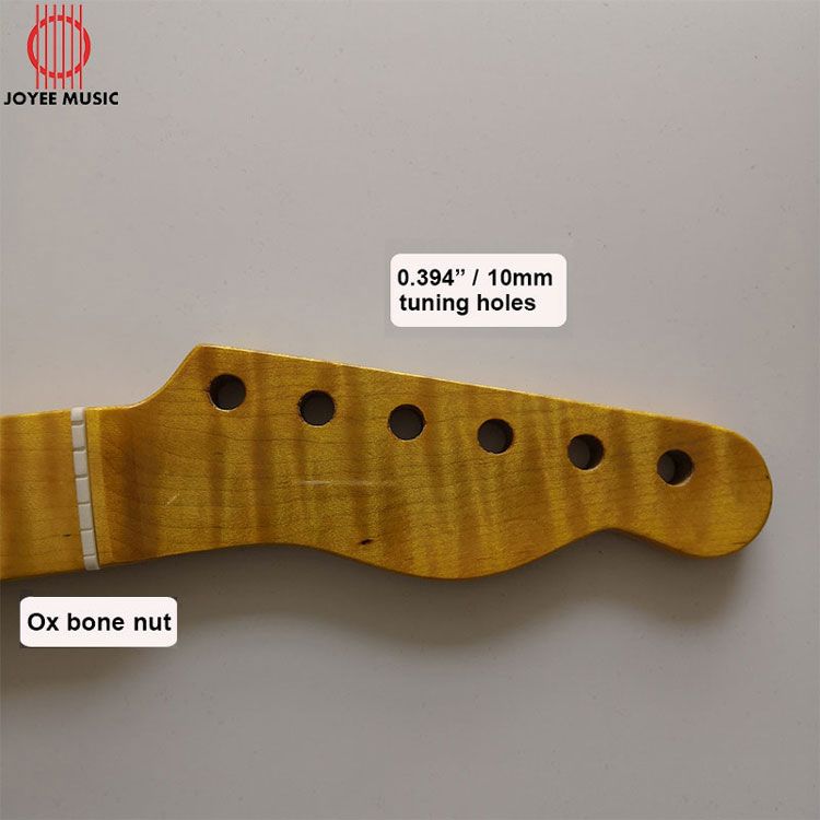 One Piece Flame Maple Tele Guitar Neck Vintage Tint Gloss Finish