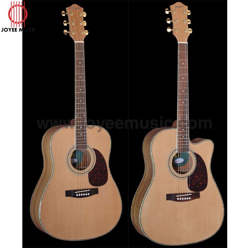 Acoustic Guitar 41in Middle Grade Solid Spruce+Zebrawood Body