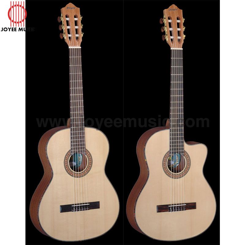 Classical Guitar 39in Middle Grade Solid Spruce+Sapele Body
