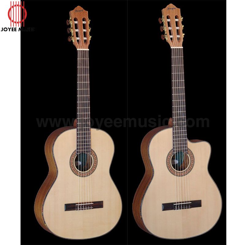 Classical Guitar 39in Middle Grade Solid Spruce+Walnut Body