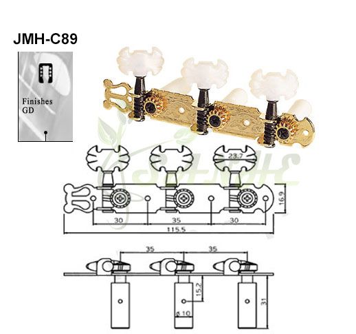 Classical Guitar Tuning Pegs Lyra Style