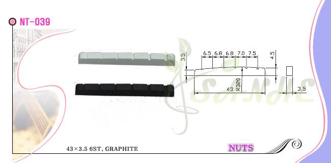 43mm Strat Tele Typed Graphite Nuts