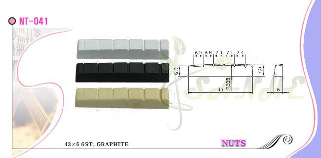 43mm LP Guitar Typed Graphite Nuts