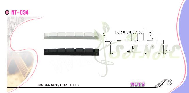 42mm Graphite Strat Tele Guitar Nuts