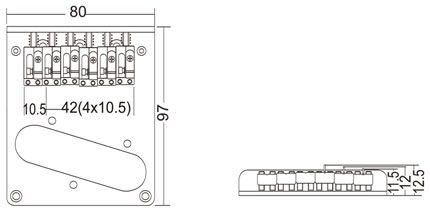 Tele Guitar Bridge 12-String Type