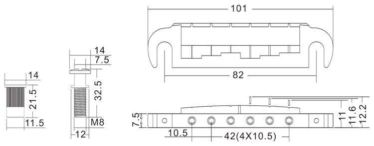 Combination Wrap Tailpiece and Bridge Assembly
