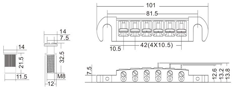 Wraparound Tailpiece and Bridge Assembly