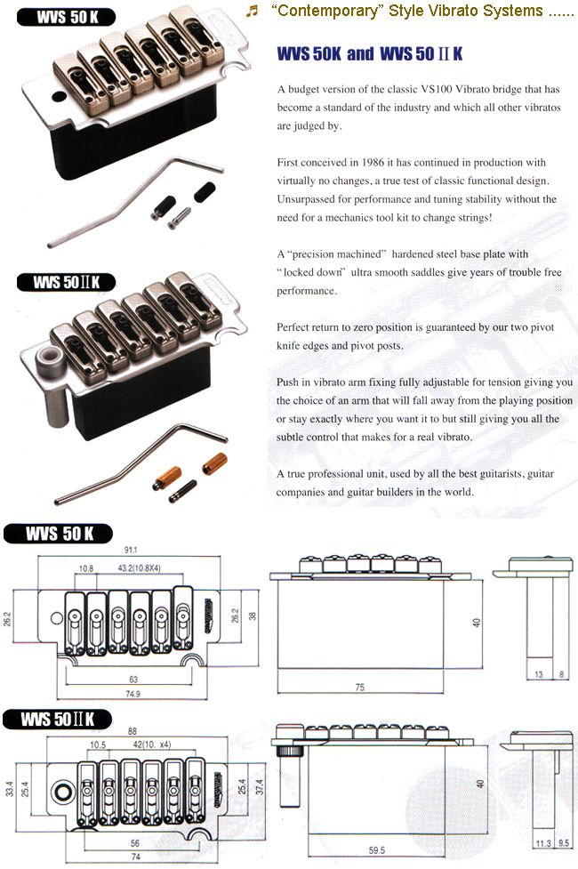 Wilkinson Strat Guitar Tremolo VS100 Budget Version