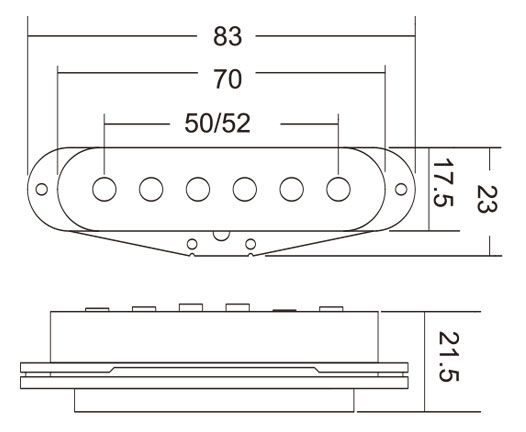 Single Coil Pickup Flat Pole Pieces