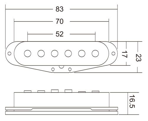 Single Coil Pickup Flat Top Alnico 5 Rod Pole Pieces