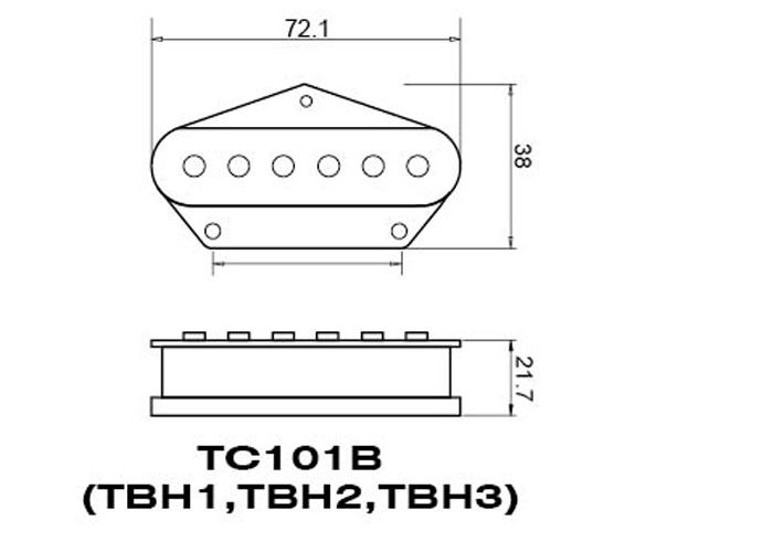 Tele Bridge Pickup Twin Black Blades