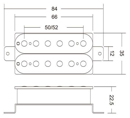 Humbucker Pickup Ceramic Magnet 6 Screw 6 Slug Pole Pieces