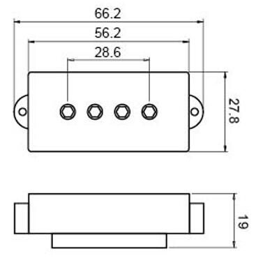 P Bass Pickups Vintage Open Type Allen Screw Polepieces