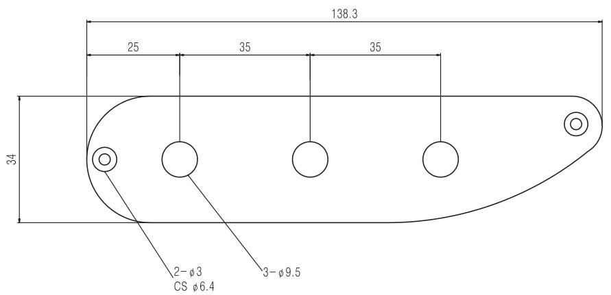 Control Plate P Bass / Tele 3 Holes