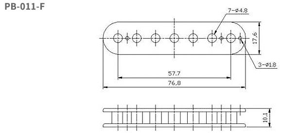 Humbucker Bobbins 7-string Slug Side