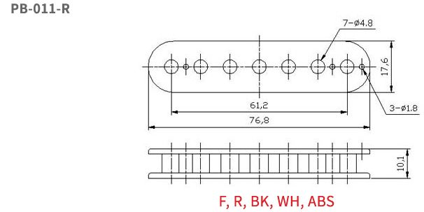 Humbucker Bobbins 7-string Slug Side